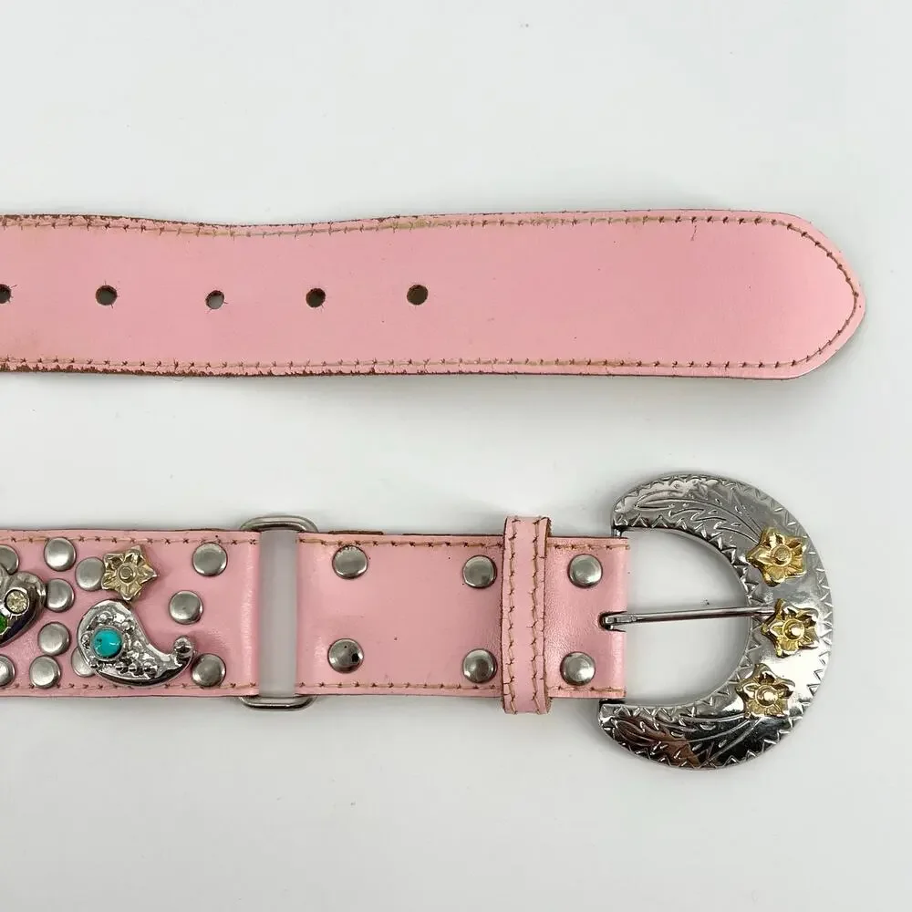 Y2K pink western belt bling bejeweled 2000s vintage